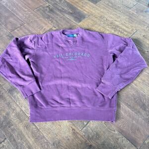 Gear Big Cotton Unisex XS Crewneck Sweatshirt Maroon Vail Colorado Embroidered